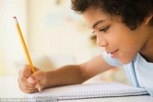 Child holding pencil